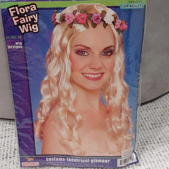 Women's blonde flora fairy wig for adults only - Picture 1 of 6